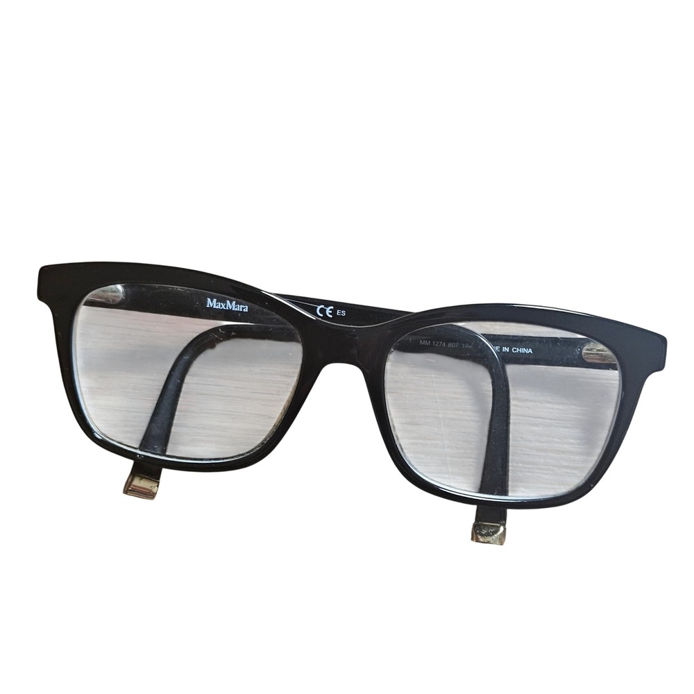 MaxMara Rectangular Optical Eyeglass Frames MM 1274 807 140 Black Quiet Luxury